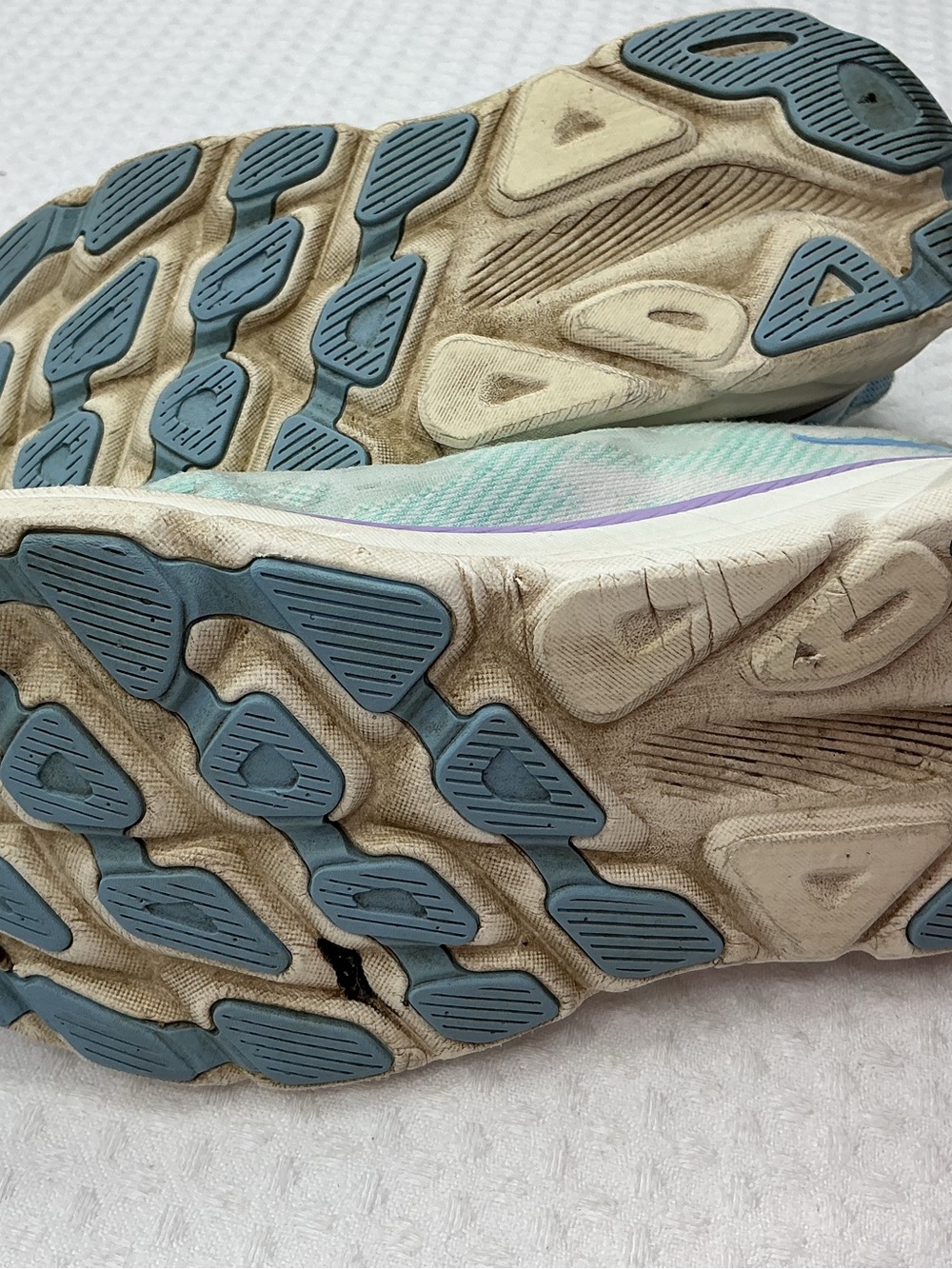 Hoka Mint Green and Lavender Athletic Running Shoes - Picture 9 of 12